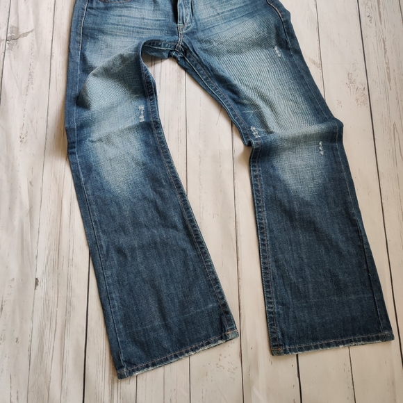 Ky Creation Distressed Blue Bootcut Jeans - Picture 4 of 8